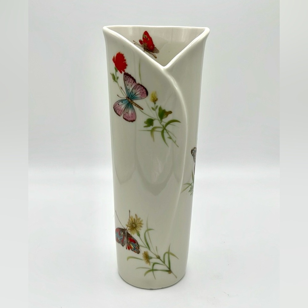 Takahashi San Francisco Vase Floral Butterflies Made in Japan